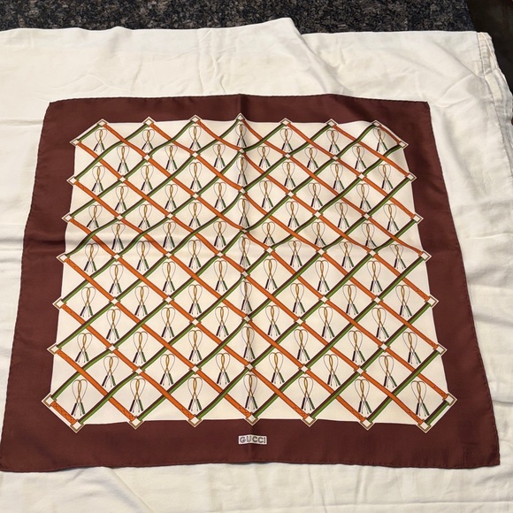 Gucci Accessories - Vintage Gucci horse whip silk scarf